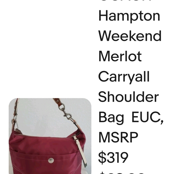 Pre-Owned Coach Hampton Weekend Merlot Shoulder Bag - Picture 13 of 16